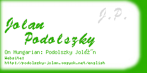 jolan podolszky business card